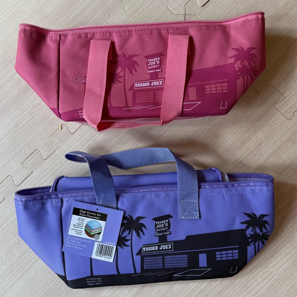 Trader Joe’s Mini Insulated Bag Set - Purple and Pink